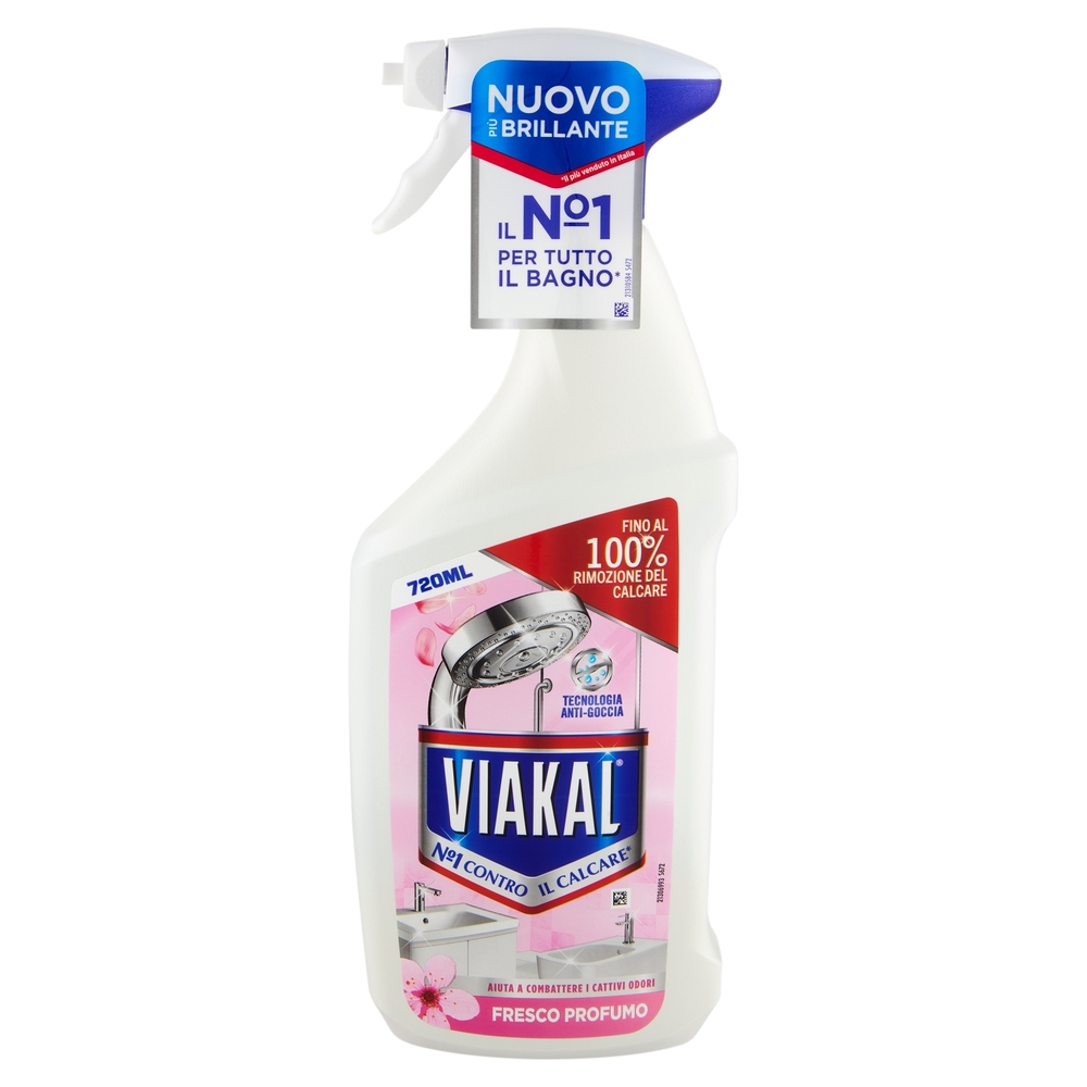 Viakal Detersivo Anticalcare Bagno e Cucina Fresco Profumo Spray 720 ml